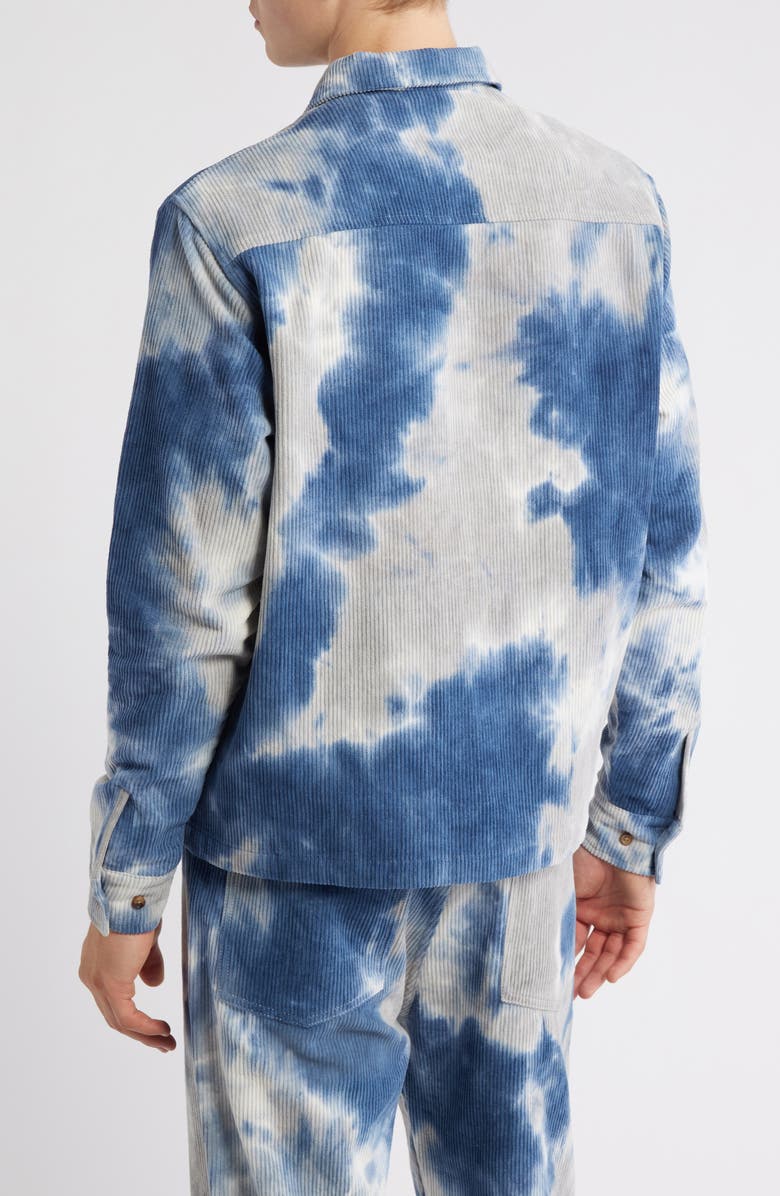 RIZORT Curtis Tie Dye Denim Button-Up Shirt Jacket, Alternate, color, Blue