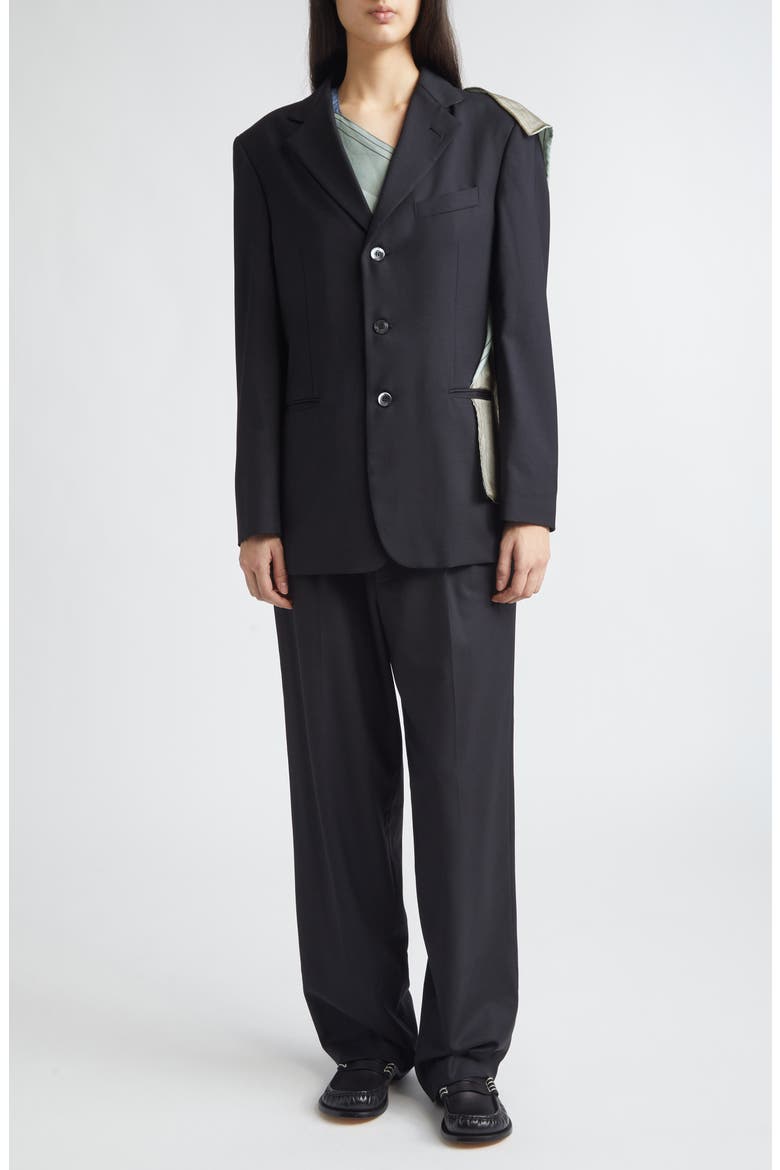Manifesto Silk Scarf Wool Sport Coat, Alternate, color, BLACK