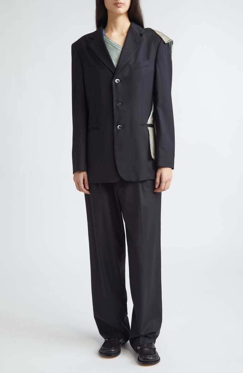 Magliano Manifesto Silk Scarf Wool Sport Coat, Alternate, color, Black