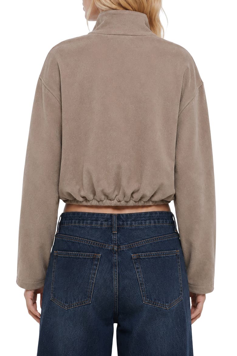 Tori Zip Front Cropped Cardigan, Alternate, color, TAPIOCA HEATHER