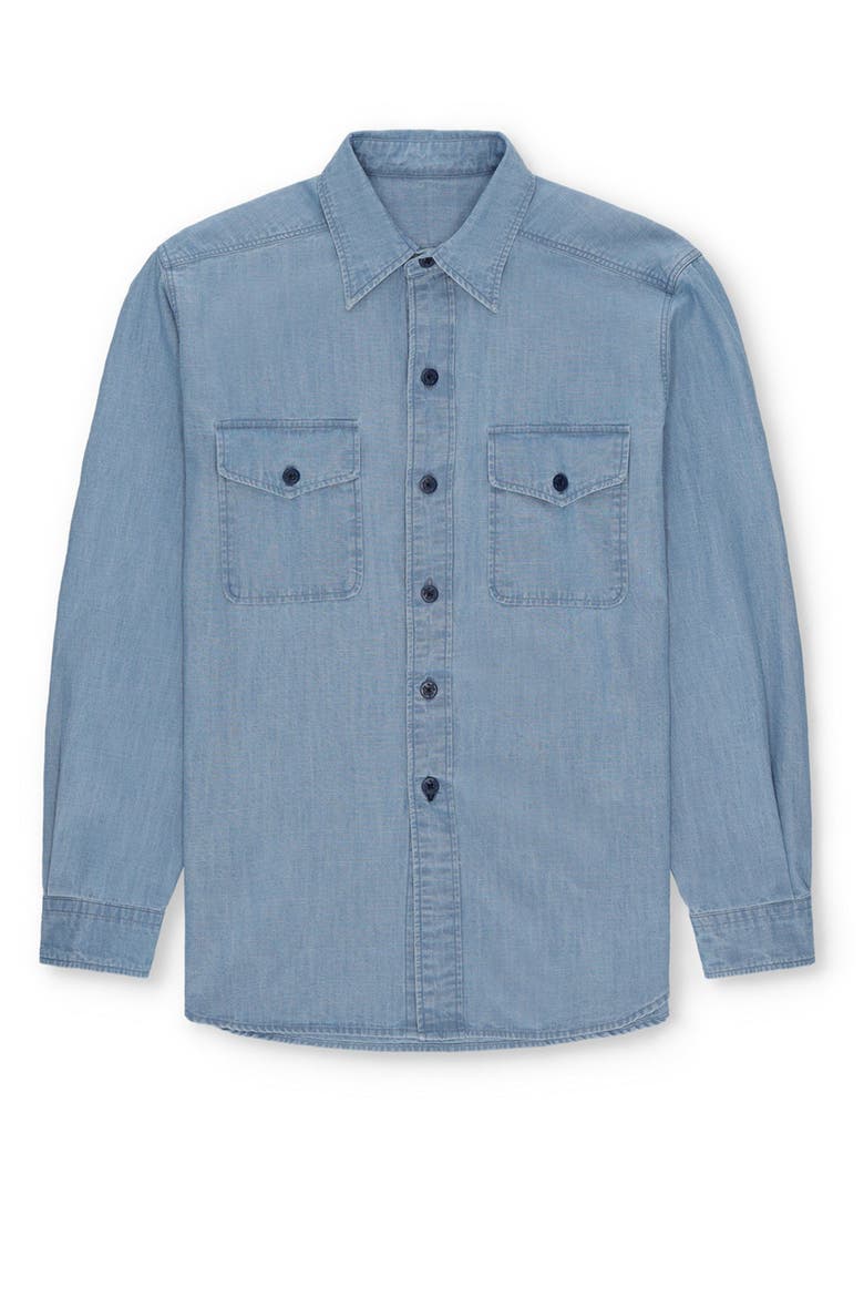 CPO Chambray Overshirt, Main, color, LIGHT BLUE