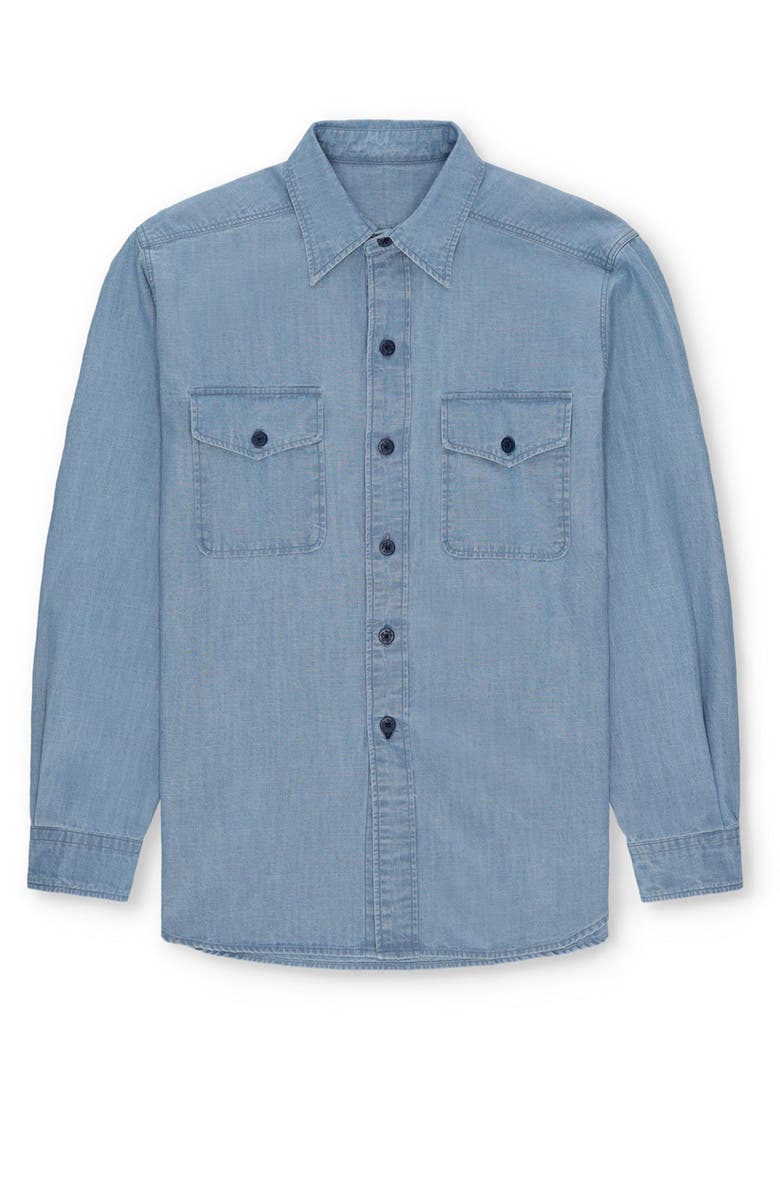 Fortela CPO Chambray Overshirt, Main, color, Light Blue