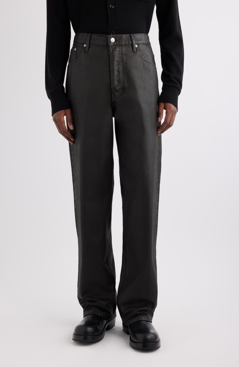 Dries Van Noten Pine Coated Jeans, Main, color, Black