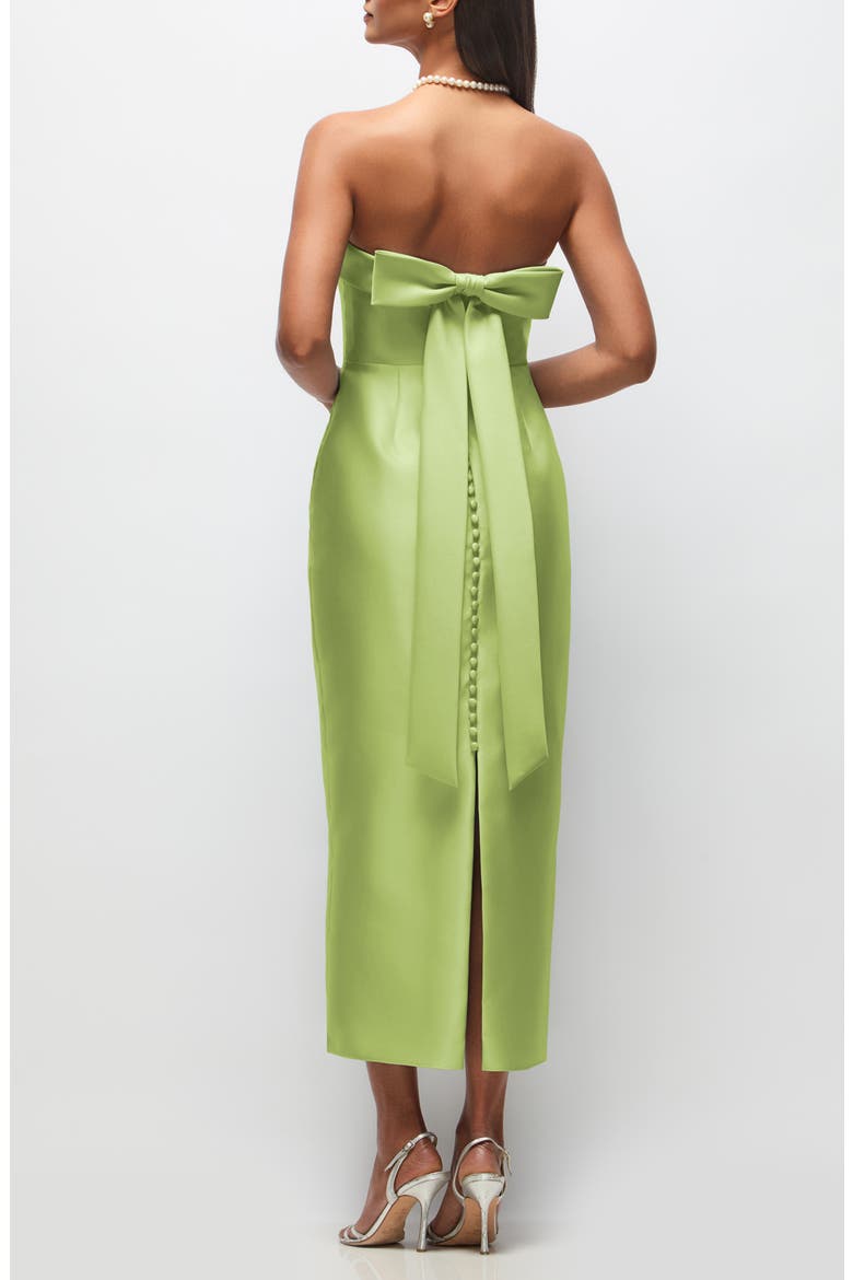 Annabelle Bow Back Strapless Satin Column Dress, Alternate, color, MOJITO
