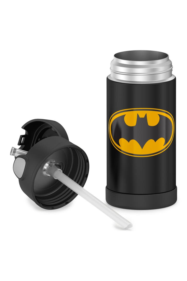 12-Ounce Stainless Steel Vacuum Insulated Straw Bottle, Alternate, color, BLACK/BATMAN