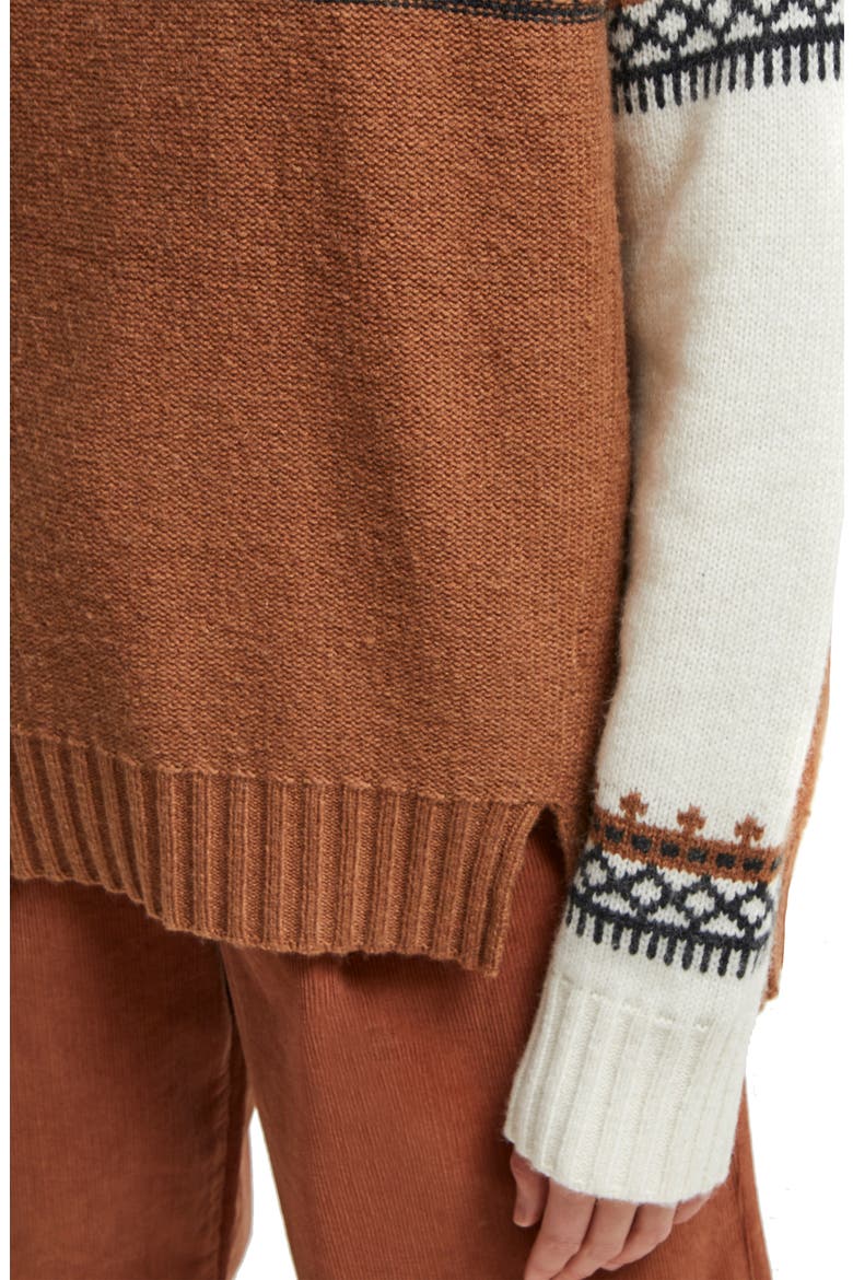 Patchwork Fairisle Turtleneck Sweater, Alternate, color, CASABLANCA