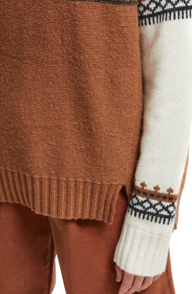 French Connection Patchwork Fairisle Turtleneck Sweater, Alternate, color, 