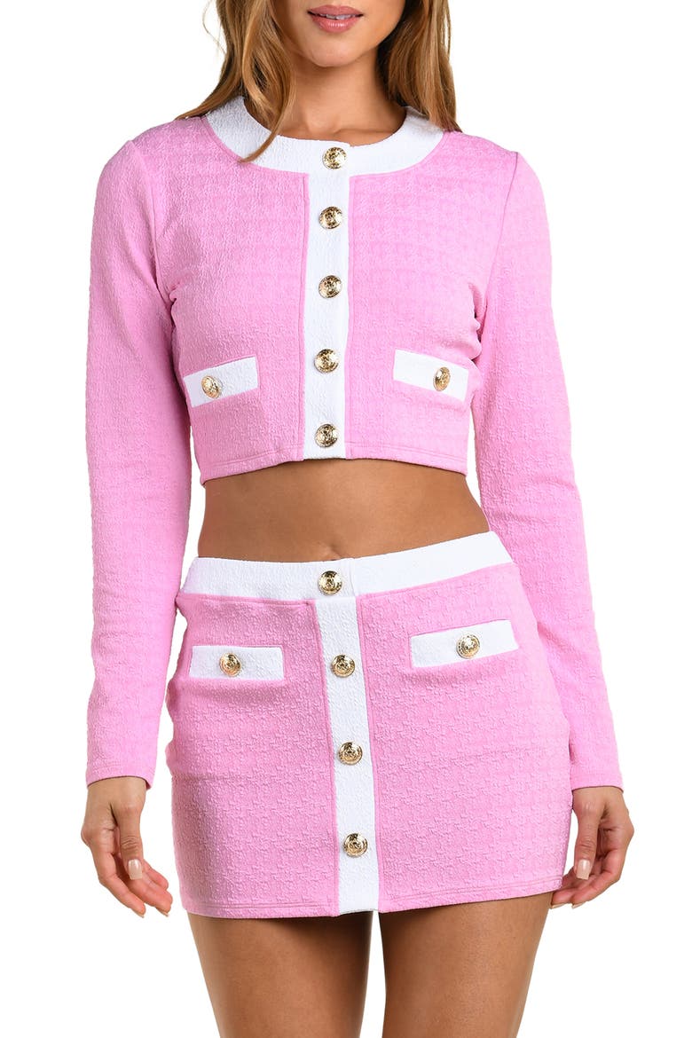 Adaline Colorblock Crop Rashguard, Main, color, BLUSH