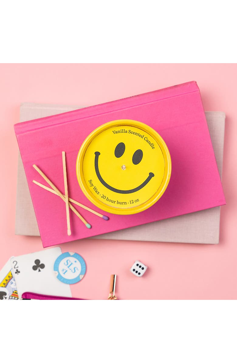 Totalee Gift Smiley Catch All Candle Wax Yellow 9 oz Burn Time 20, Alternate, color, Yellow