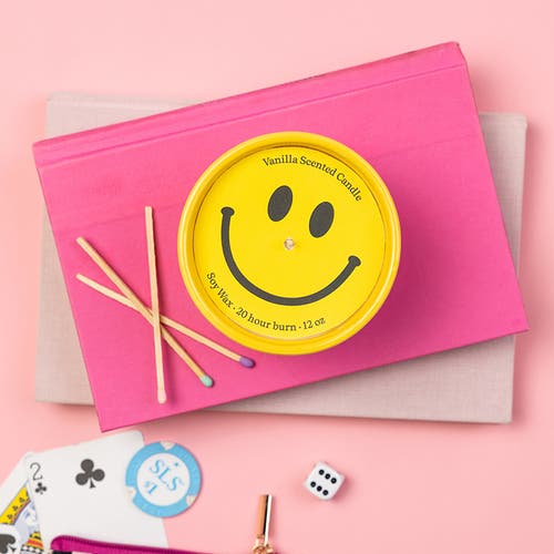 Totalee Gift Smiley Catch All Candle Wax Yellow 9 oz Burn Time 20 In Yellow