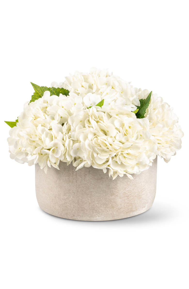 CocoBella Aurelia RealTouch Hydrangea Arrangement, Main, color, Snow