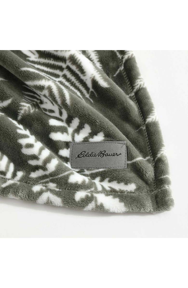 Eddie Bauer Fern Garden Plush Throw Blanket, Alternate, color, Green