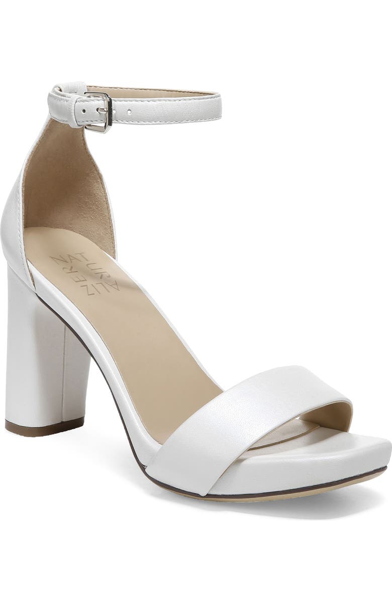 Naturalizer Joy Ankle Strap Sandal, Main, color, White Leather