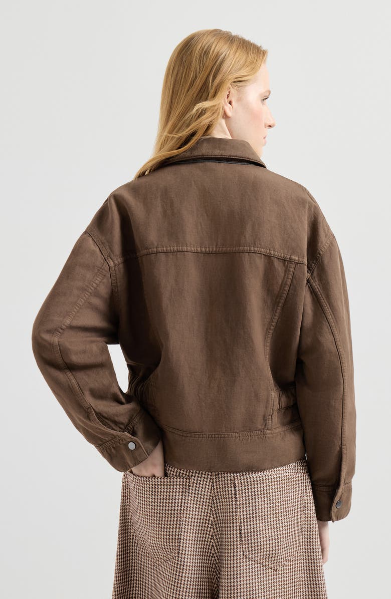 Brunello Cucinelli Garment-dyed cover outerwear jacket, Alternate, color, Cigar