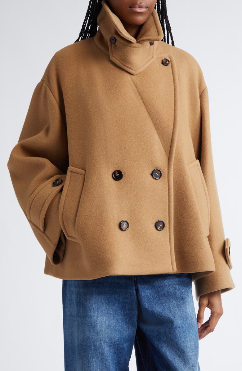 Chloé Oversize Double Breasted Wool Blend Coat, Alternate, color, 