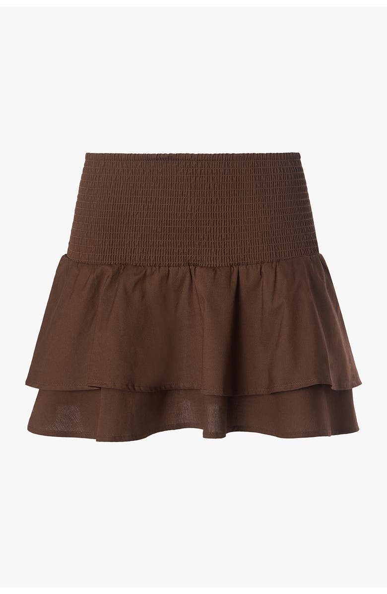 WeWoreWhat Smocked Ruffle Mini Skirt, Alternate, color, 