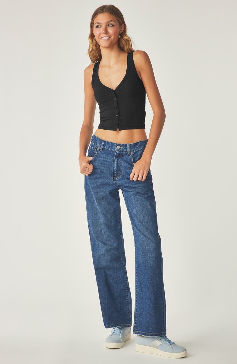 Florence by Mills Rib Button-Up Tank Top, Alternate, color, Black