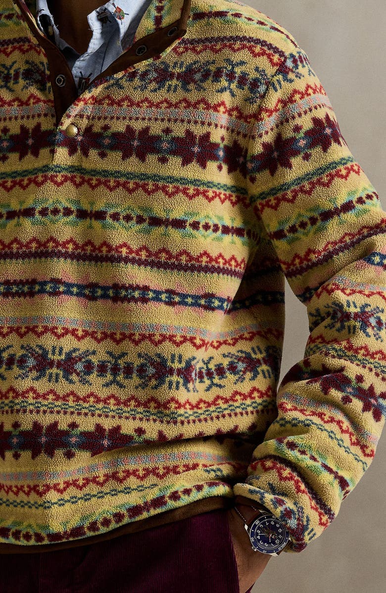 Polo Ralph Lauren Fair Isle Fleece Pullover, Alternate, color, Camel Combo