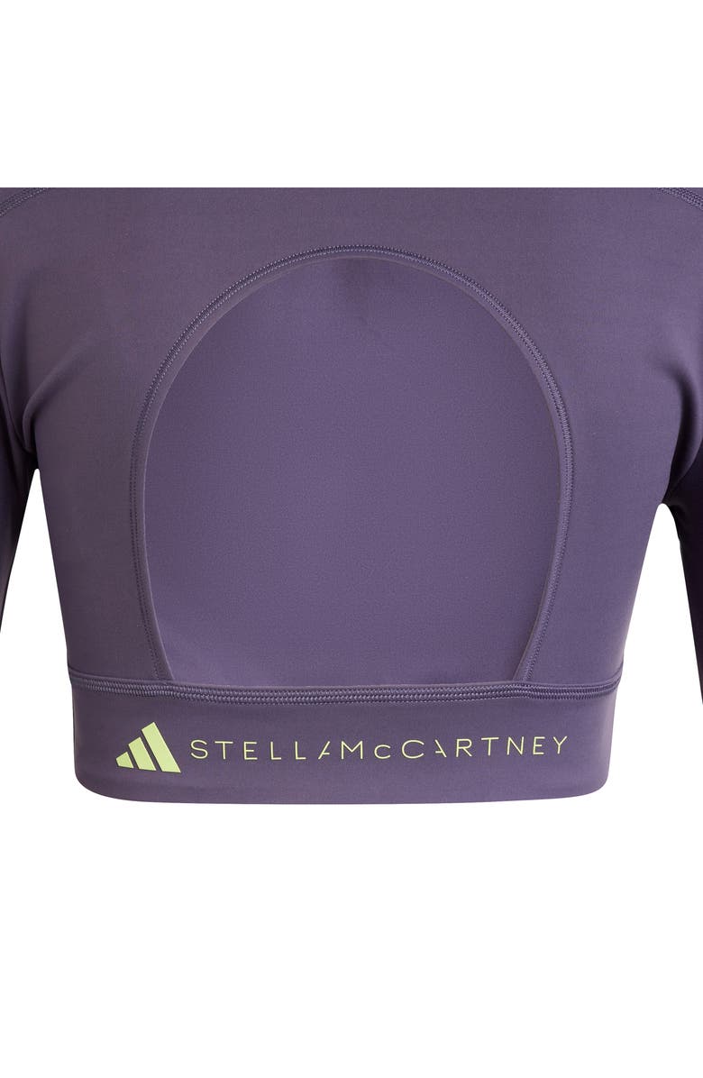 adidas by Stella McCartney TST Long Sleeve Yoga Crop Top, Alternate, color, Trace Purple