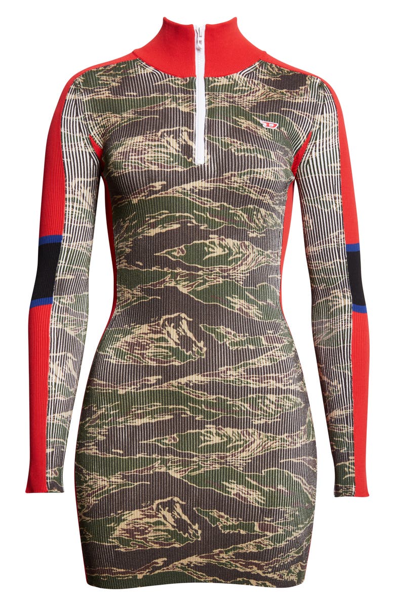 DIESEL<sup>®</sup> M-Camok Long Sleeve Rib Minidress, Alternate, color, Sage