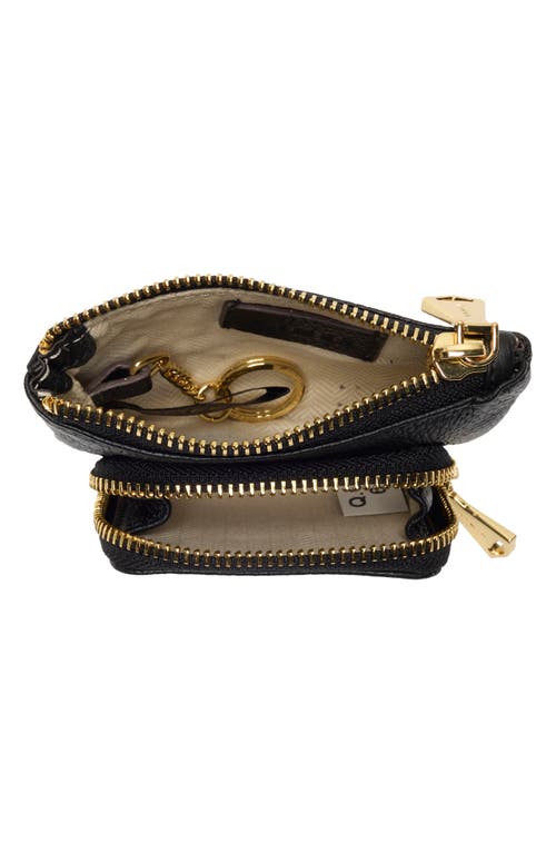 Aimee Zoe Earbud Leather Wallet In Black