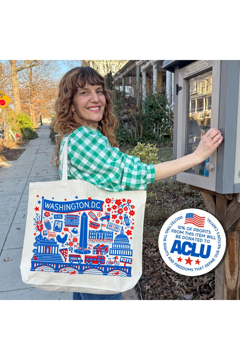 Washington DC Landmarks Candle & Tote Gift Set, Alternate, color, Blue