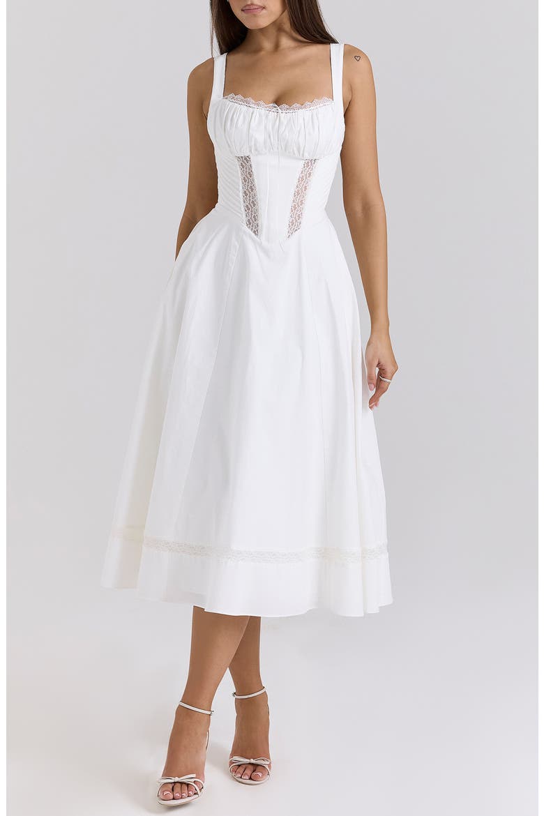 Kim Midi Sundress, Main, color, CLOUD DANCER
