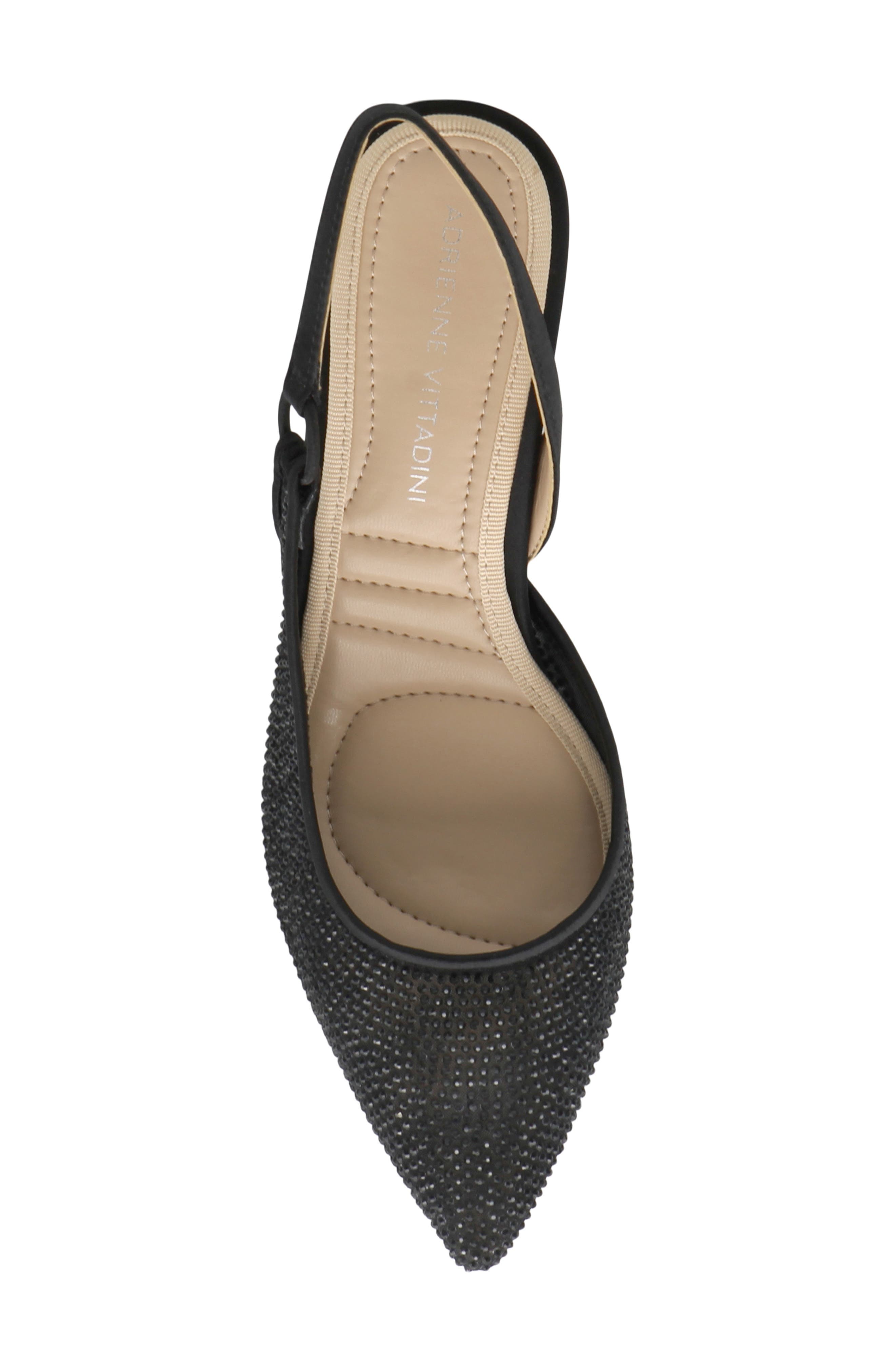 Adrienne Vittadini Piperrs Crystal Kitten Heel Slingback Pump, Alternate, color, Black Sparkle