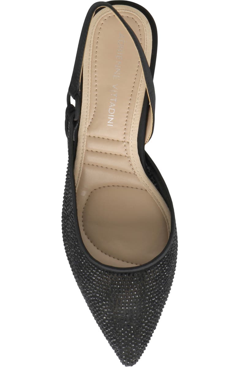 Adrienne Vittadini Piperrs Crystal Kitten Heel Slingback Pump, Alternate, color, Black Sparkle