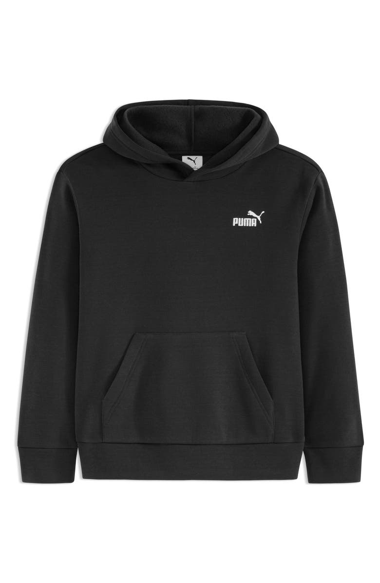 PUMA Kids' Essential Basics Fleece Pullover Hoodie, Main, color, Black