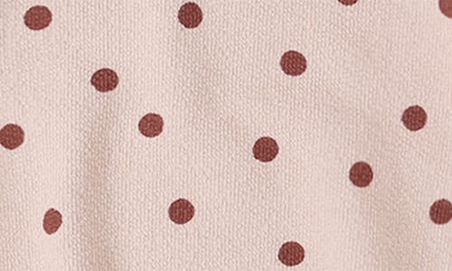 Rylee + Cru Spongey Polka Dot Stretch Cotton Knit Romper In Metallic