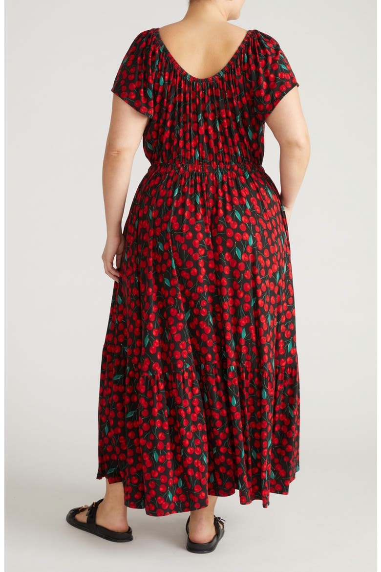 Liquid Jersey Maxi Dress, Alternate, color, VERY CHERRY PRINT