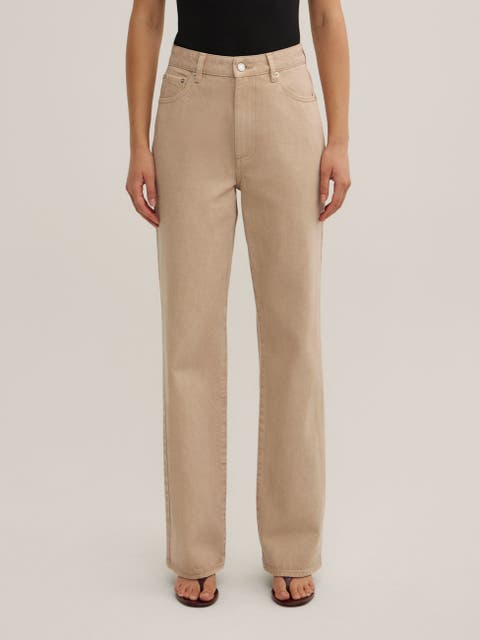 Mid Rise Straight Jeans