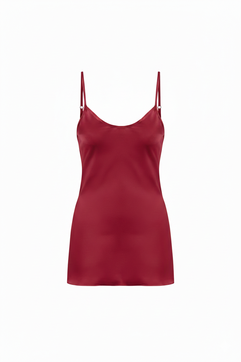 Luna Silk Halter Top  Luxury Silk Pajama Top Lightweight Lounge Fit, Alternate, color, Red