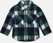 Deux par Deux Zipped Fleece Check Chest Pocket Overshirt
