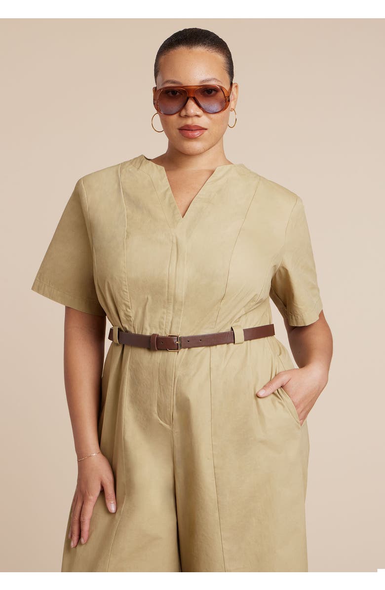 ELOQUII Wide Leg Jumpsuit, Alternate, color, Ginger Root