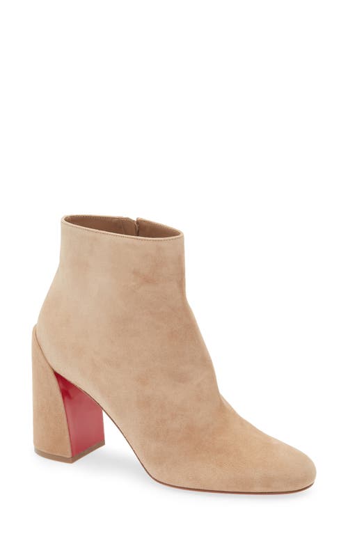 Christian Louboutin Turela Suede Red Sole Ankle Booties In Neutral