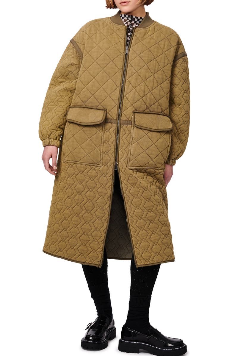 BERNIE Quilted Cotton French Terry Coat, Main, color, 