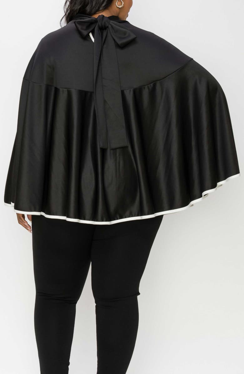 L I V D Kadra Ribbon Detail Cape, Alternate, color, Black