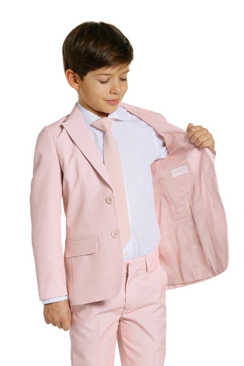 Kids' Blush Two-Piece Suit & Tie Set, Alternate, color, PINK