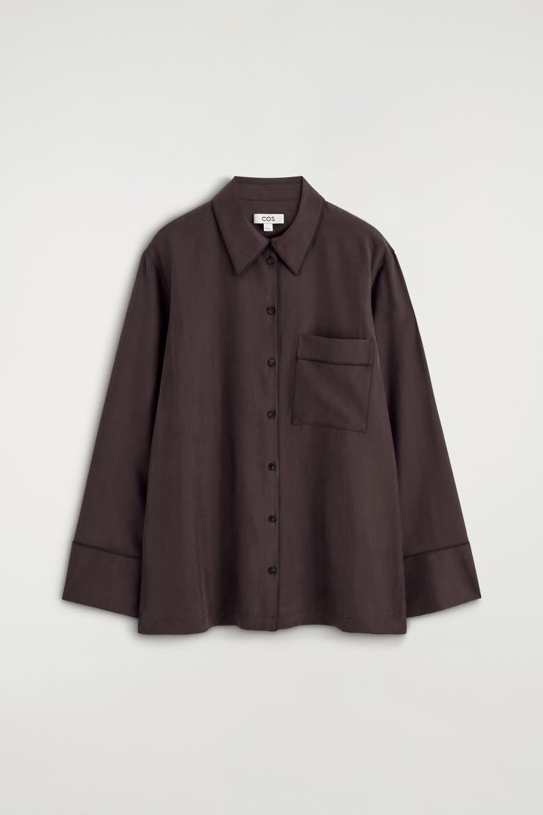 Silk Shirt, Alternate, color, BROWN