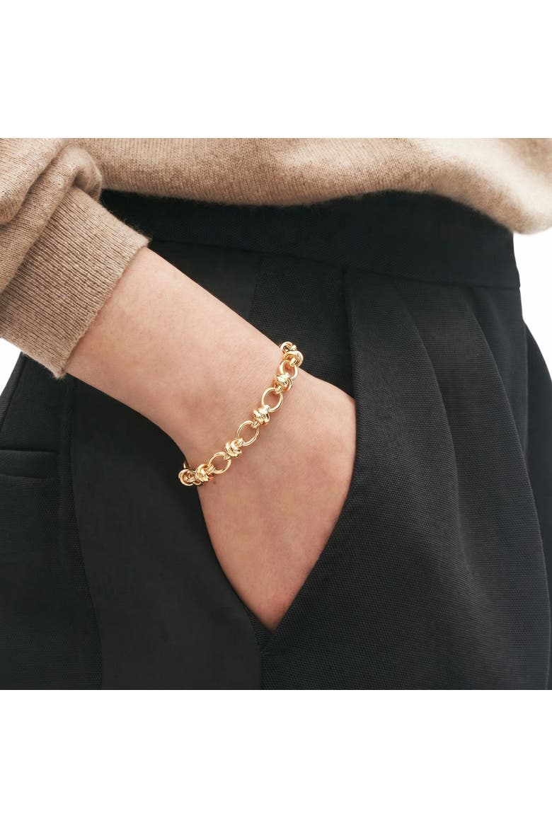 Knot Link Bracelet, Alternate, color, Gold Plated Sterling Silver