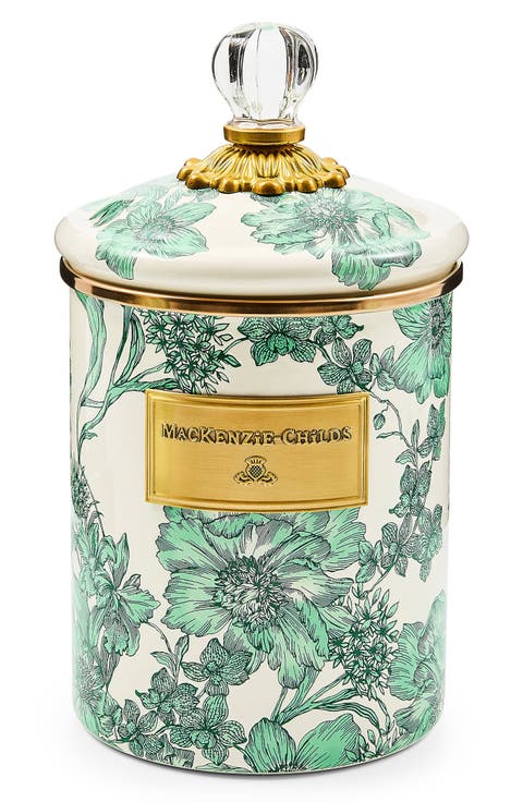 English Garden Medium Enameled Steel Canister
