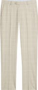 Berle Windowpane Check Wool Dress Pants