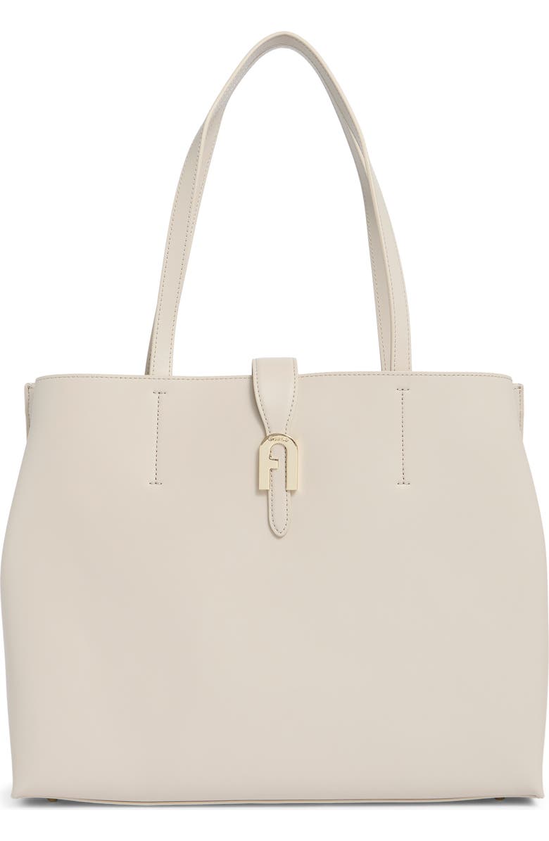 Furla Mia Sofia Large Leather Tote, Main, color, Perla E