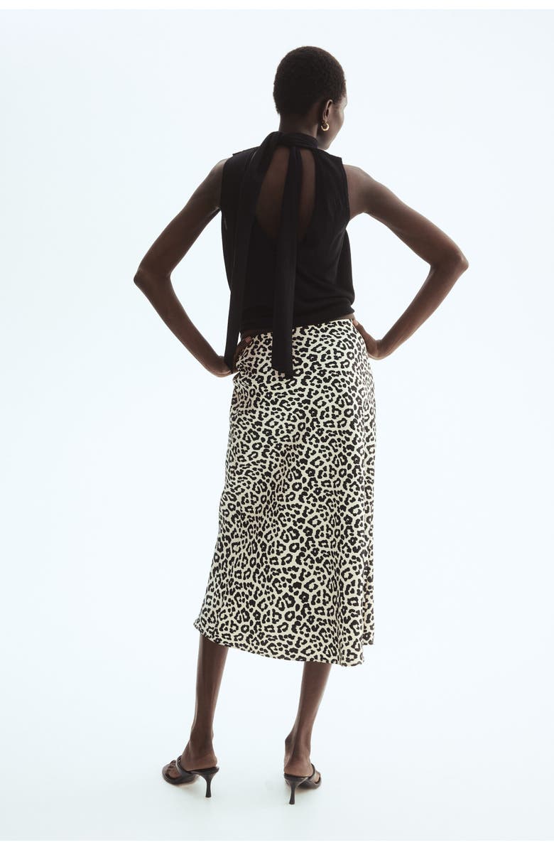 H&M Midi Skirt, Alternate, color, Cream/Leopard Print