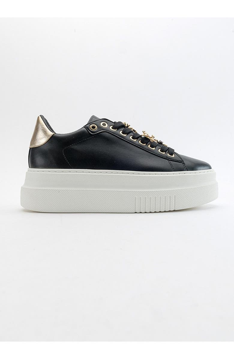 Prologue Shoes Ater Bee Buckle Sneakers, Alternate, color, Black Faux Leather