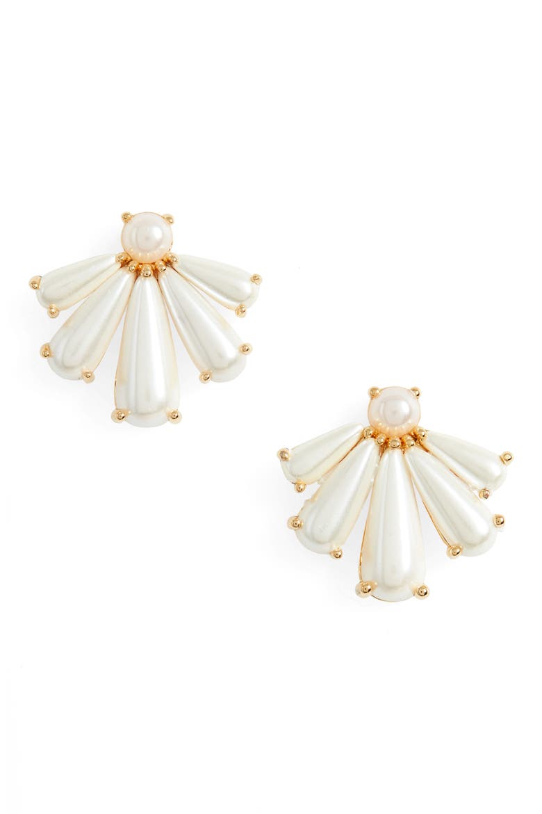 Imitation Pearl Stud Earrings, Main, color, PEARL