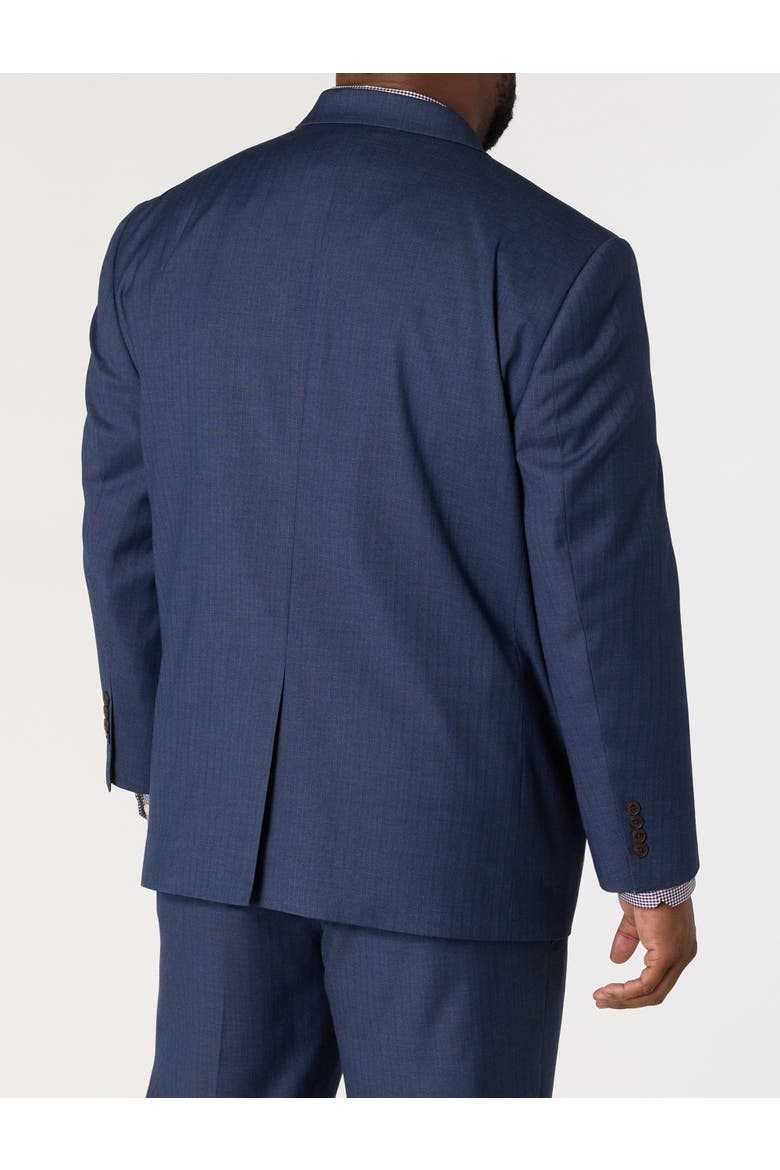 Big & Tall Jacket Relaxer Herringbone Pinstripe Suit Jacket, Alternate, color, BLUE
