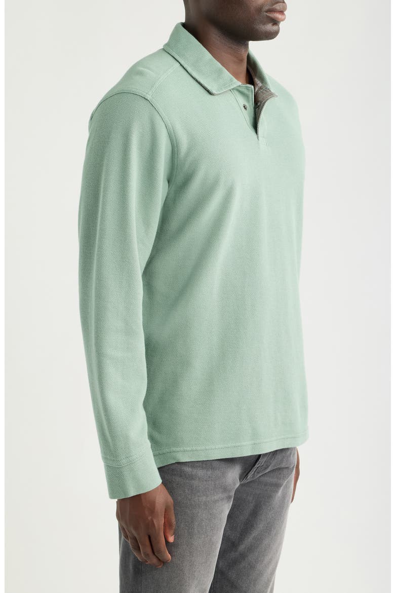 Maldives Long Sleeve Polo, Alternate, color, TROPICAL FERN